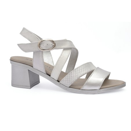 Sandalia de tacón en piel para mujer AGNES36060