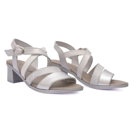 Sandalia de tacón en piel para mujer AGNES36060